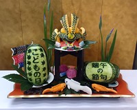 朝食会場 端午の節句飾り